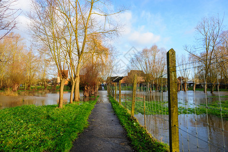 比利时东佛兰德省在新年春雨过后发生洪高清图片