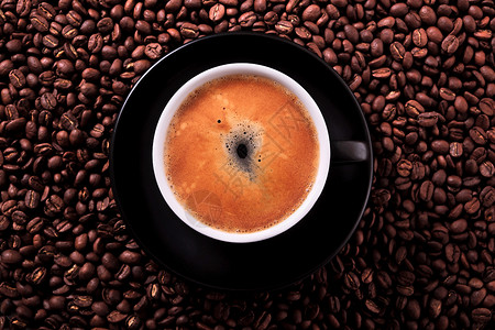 黑咖啡杯热浓缩咖啡图片