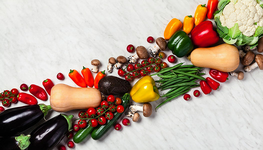 有机食品背景食品摄影不同的水果和蔬菜背景复制空间图片