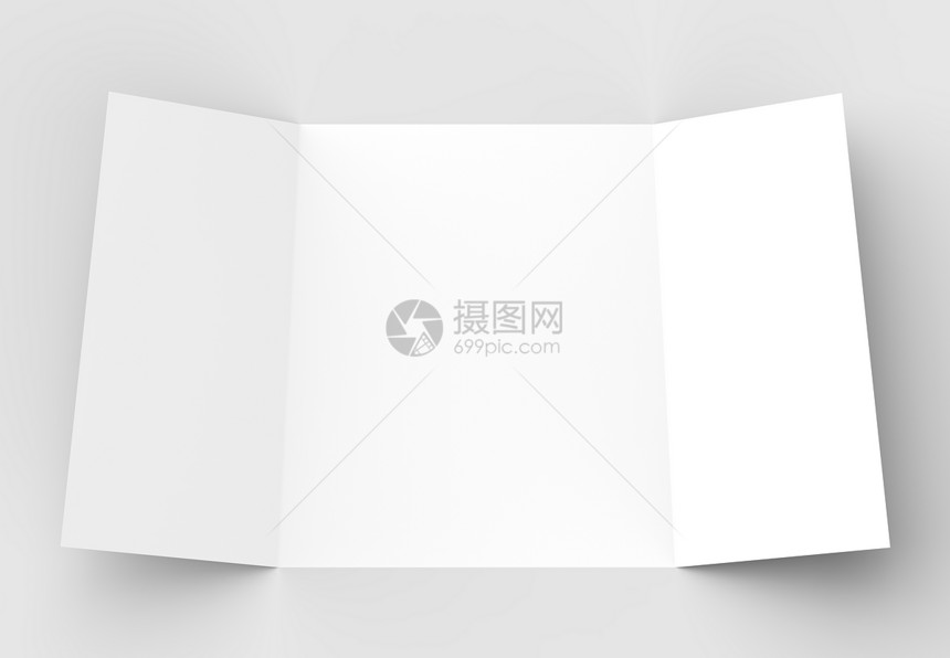 双门面折叠垂直小册子模拟在软灰色背景上孤立的图片图片