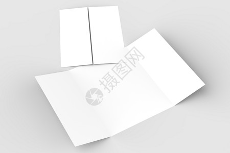 双门面折叠垂直小册子模拟在软灰色背景上孤立的图片背景图片