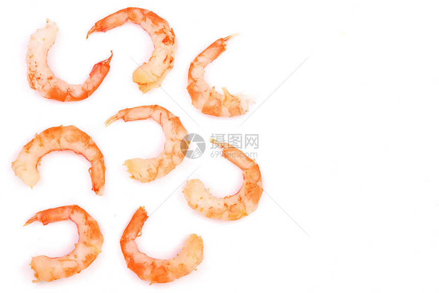 红虾或在白色背景中隔离图片