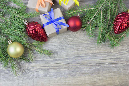 圣诞fir树枝装饰和图片