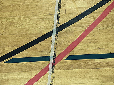 学校体育厅体育馆地板上的标记详情单位图片
