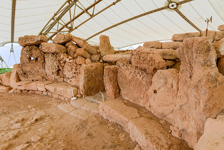 HagarQim在马耳他岛上发现的巨石寺院建筑群高清图片