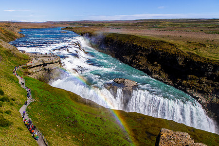 冰岛Gullfos瀑布上的彩虹1106图片