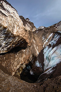 火山景观堪察卡半岛阿瓦查山口的冰川图片