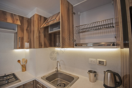 室内设计装饰显示现代厨房和豪华公图片