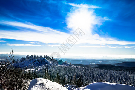 德国Harz山冬季风景展望图片