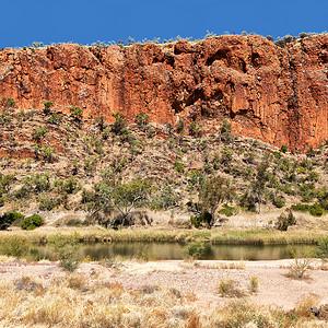 在澳大利亚的natuarlkings峡谷和大自然中山附近的河流图片