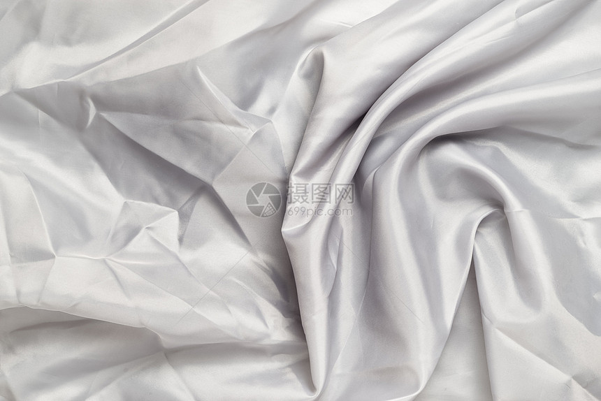 光滑优雅的灰色丝绸或缎面奢华布质感图片