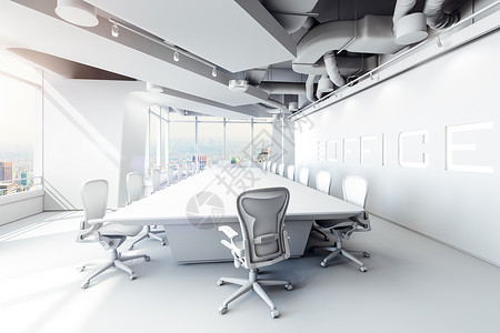 3d现代办公室会议室图片
