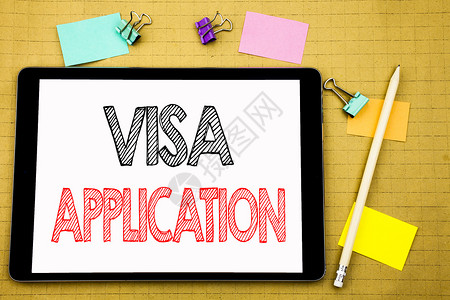 护照商业概念应用申请书写在笔记本电脑上图片