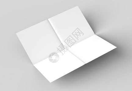 8页传单法式折角右方形小册子在软灰色背景图片