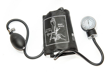 血压医疗设备上白色隔离图片