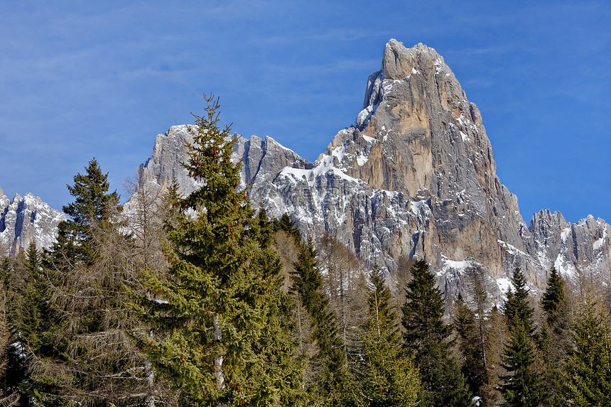 顶峰落基山与雪图片