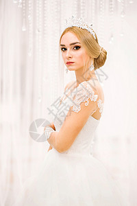 白色装饰时尚新娘的照片图片