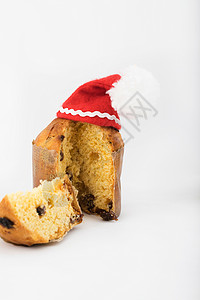 白色背景的意大利传统圣诞甜饼关闭Tw背景图片