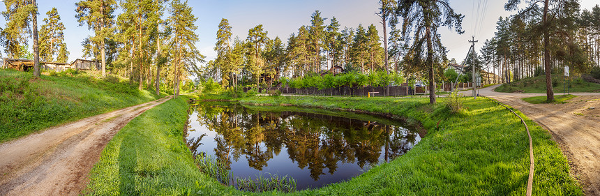 俄罗斯特维尔地区斯韦利齐村的Pond图片
