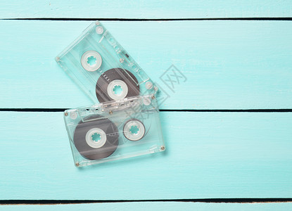 两盒80年代的复古录音带蓝木背图片