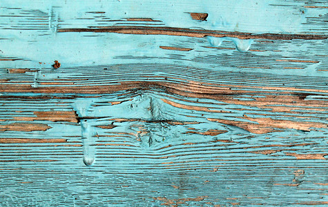 旧蓝板有破碎的油漆古老的木本图片
