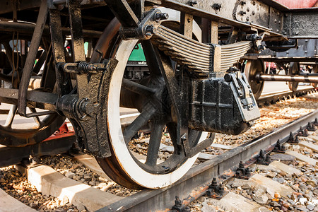 过时的复古蒸汽的特写轮子背景图片