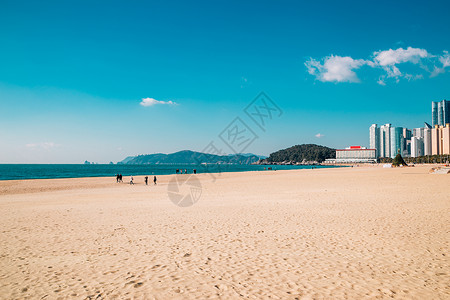 韩国釜山海云台海背景图片