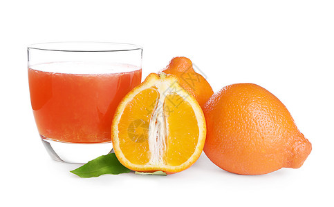 玻璃杯有美味的柑橘汁和图片