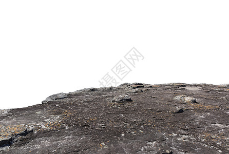 在白色背景隔绝的峭壁石头背景图片