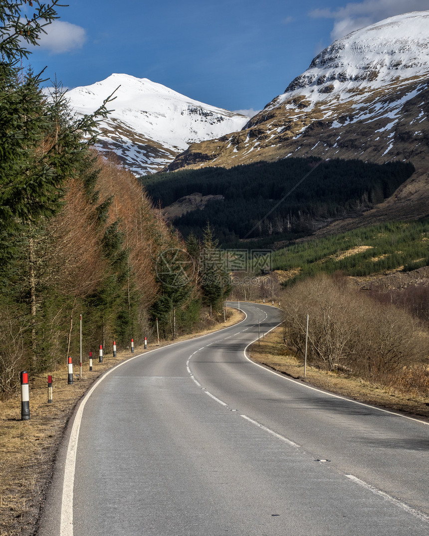 从苏格兰高原经格伦洛奇的A85号主要公路到GlenLochy的B图片