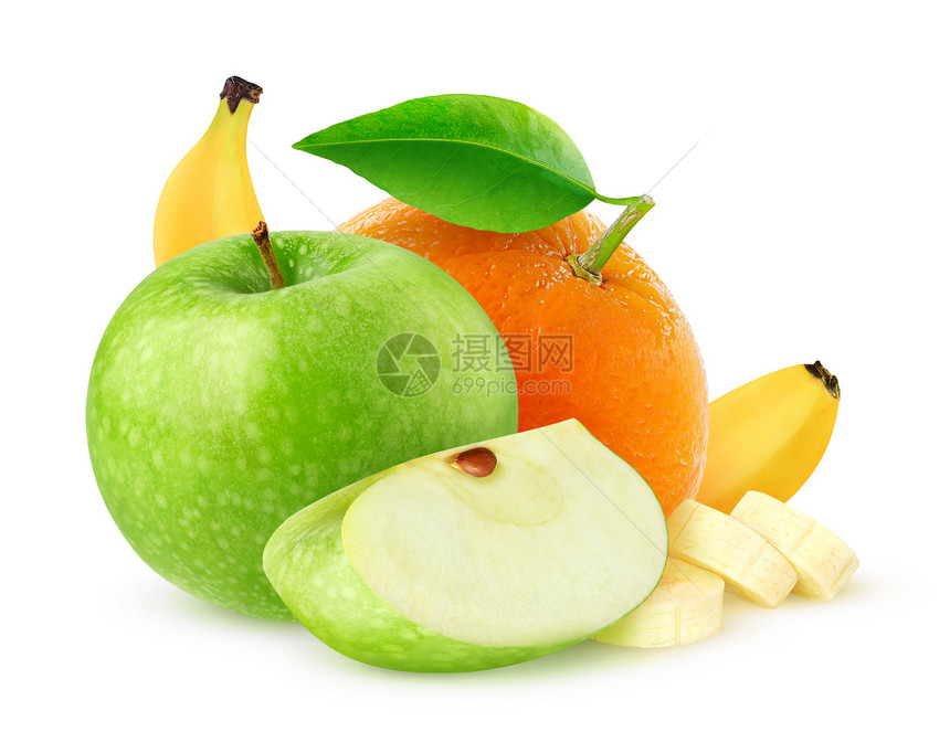 绿苹果橙子和香蕉图片