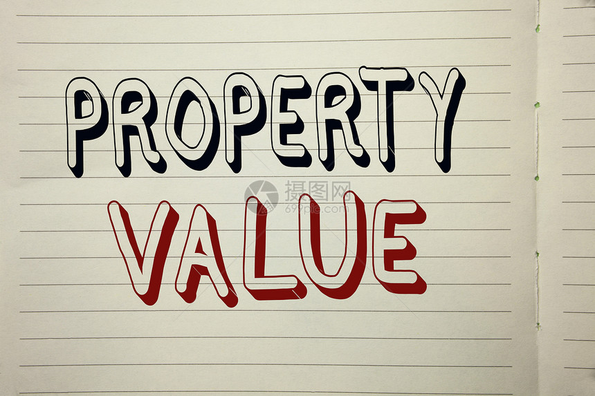 显示属值的文本符号概念照片估计价值房地产住宅估价图片