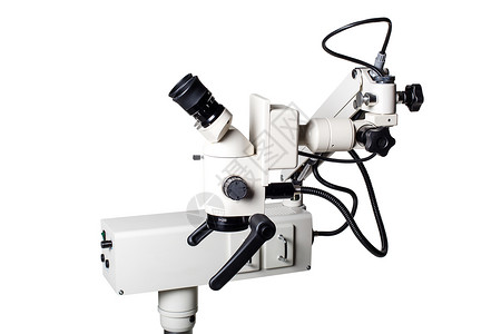 现代医疗设备白上隔离的外科显微图片