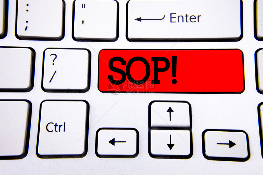 显示Sop激励电话的书写笔记展示标准操作程序规则说明的商业照片图片