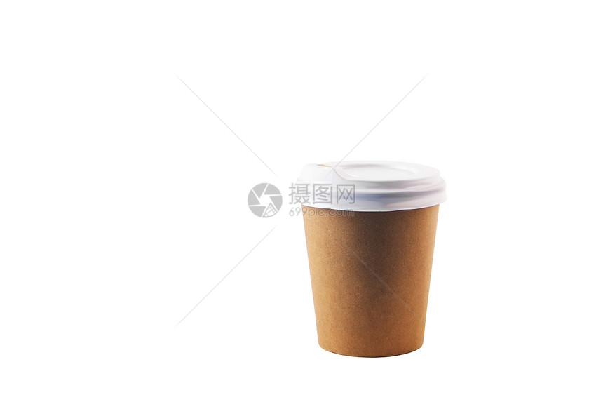棕色纸盒一次安全耐热双层纸取出咖啡杯即可图片
