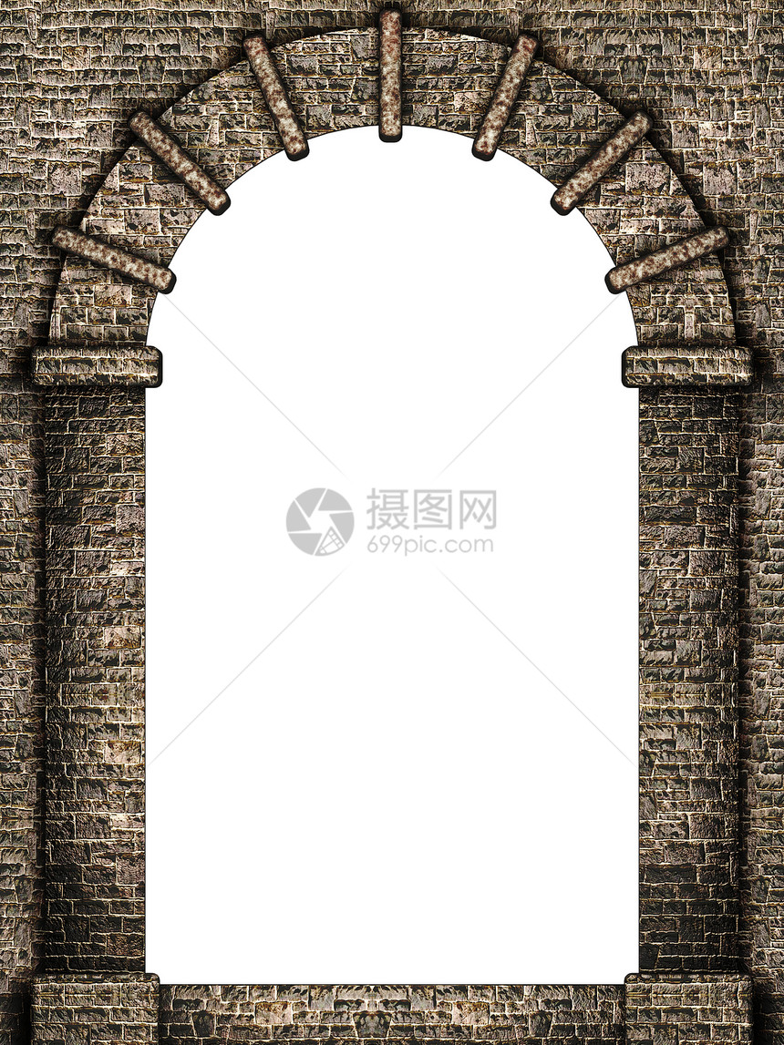 中世纪拱门孤立背景图片