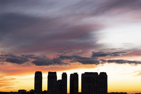 美丽的圣保罗天际线日落巴西图片