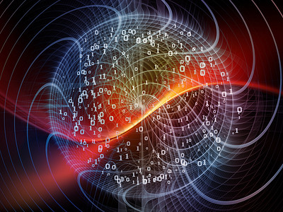 数字系列技术用于技术科学和计算机信息世界的数字网格和灯图片