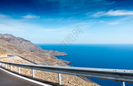 希腊克里特希腊克雷特岩石山和海景图片