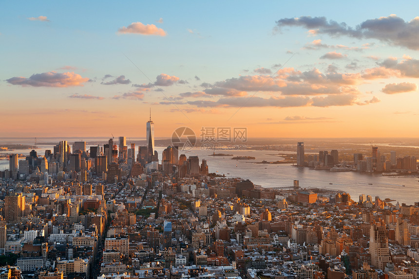 纽约市中心日落图片
