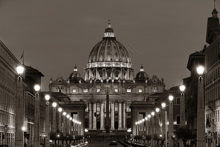 梵蒂冈城的圣彼得大教堂街景图片