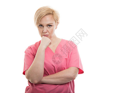 身穿粉红色洗涤剂的女护士图片