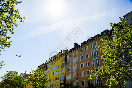慕尼黑的住宅一排住房美丽的住宅图片