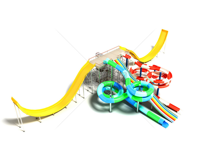 在海滩或游泳池中的水上游乐设施图片