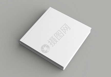 广场硬封面书模拟在软灰色背景上被孤立背景图片