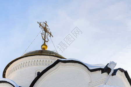 冬季苏兹达尔镇交接修道院波克罗夫斯基修道院Pokrovsk图片