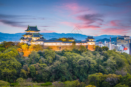 华山城日本城堡公园和黄昏图片