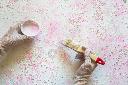 粉色油漆的艺术墙壁装图片