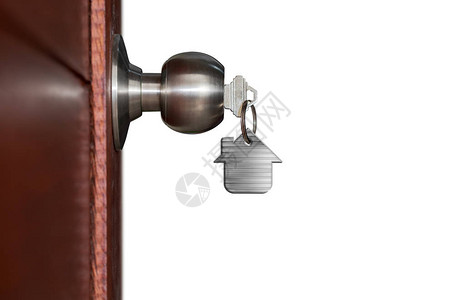 用钥匙打开门用小房子钥匙孔的H图片