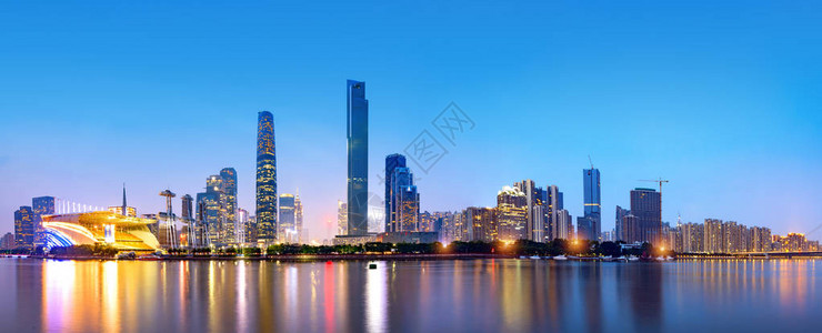 现代都市夜景珠江新城广州图片
